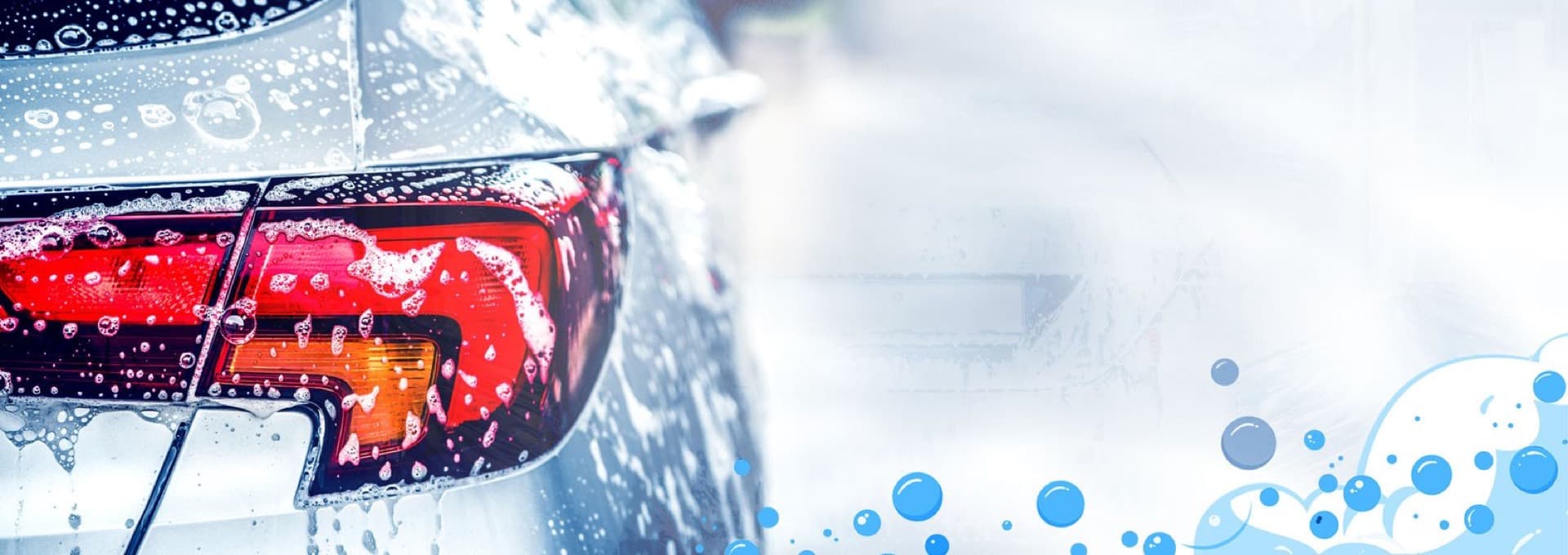 A freshly washed car leaving Jeff's Car Wash